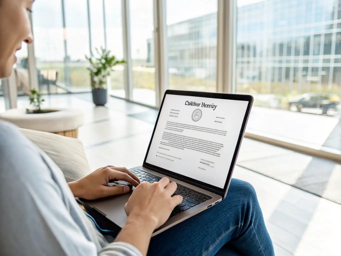 An image depicting a secure digital platform for online notarization, highlighting convenience and accessibility.
